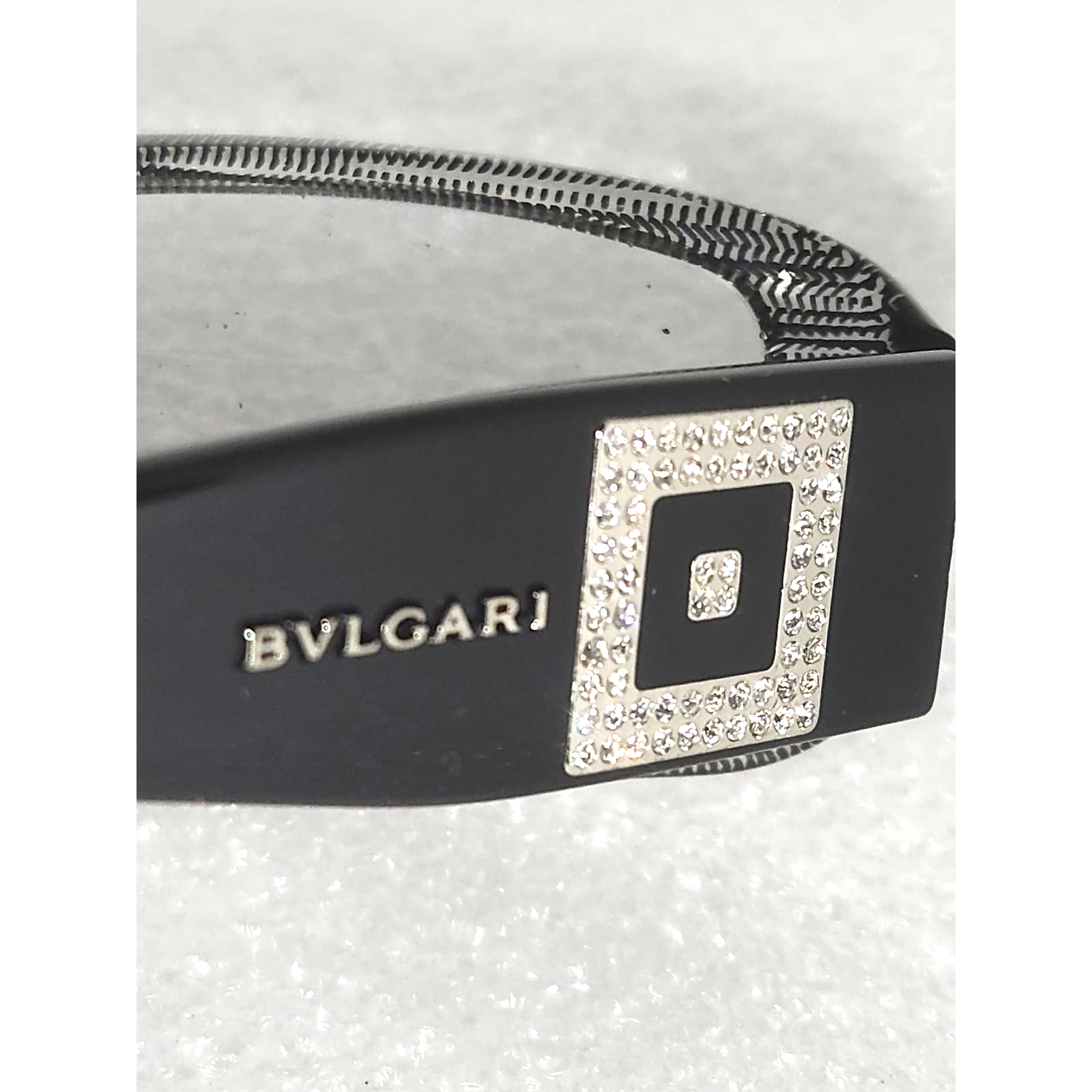 Bvlgari Black Crystal Temple Rectangle Eyeglasses Italy 475-B 799 53 16 135.