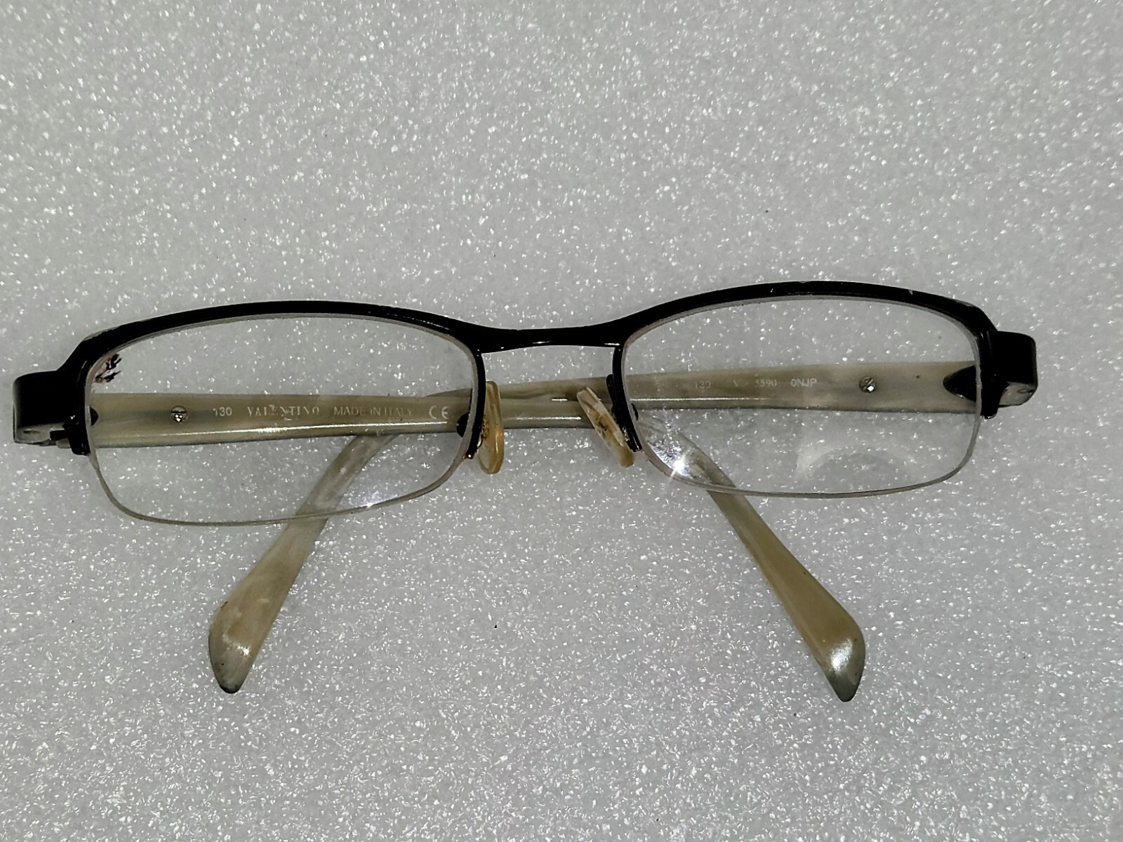 VALENTINO ITALY EYEGLASSES FRAME+Lens V130-5590 7/6 49 18 BLACK SILVER EYEGLASS.