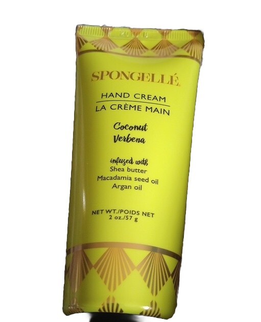 Spongelle Vegan Hand Cream Coconut Verbena Shea Butter Argan Oil 2 oz
