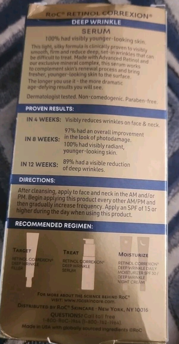 RoC Retinol Correxion Deep Wrinkle Serum – 1 Oz. NEW
