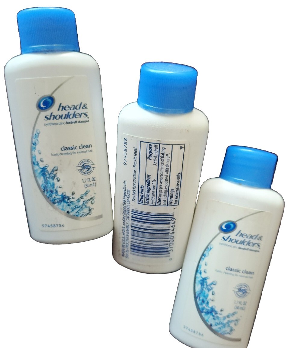 Lot Of 3 Head & Shoulders Classic Clean Anti-Dandruff Shampoo 1.7 oz
