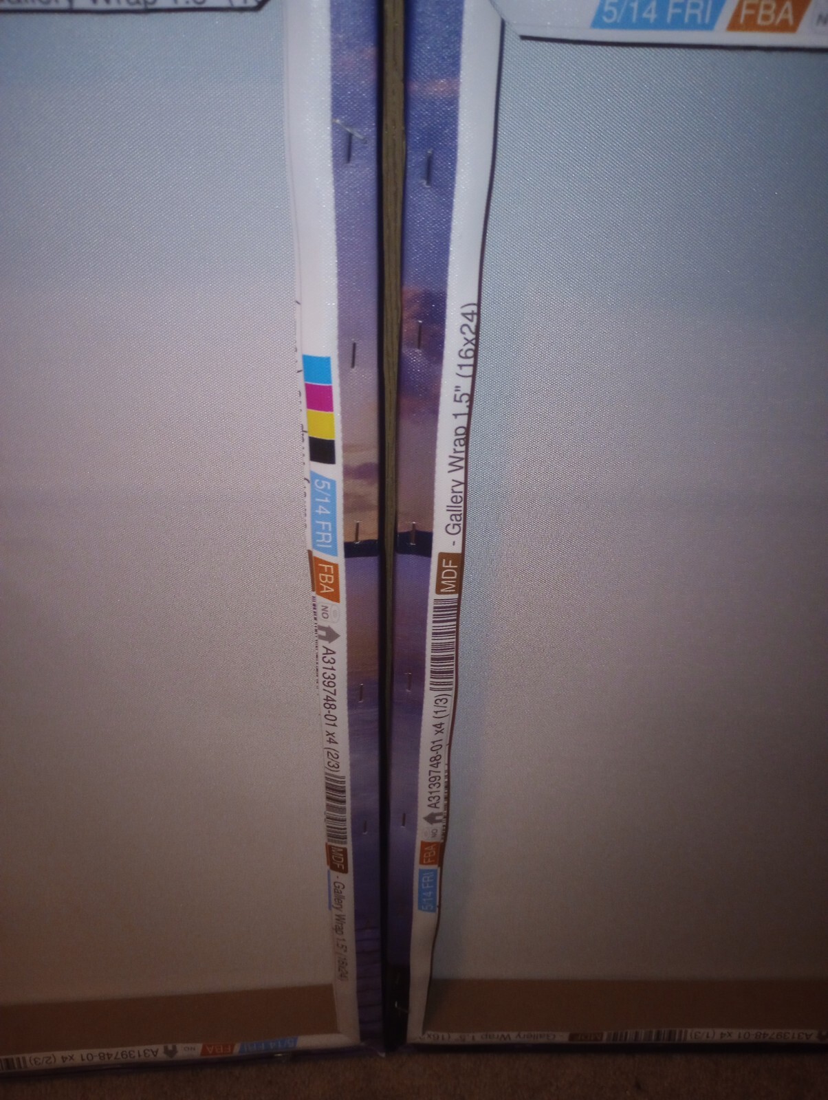 Lake Pier At Dusk Gallery Wrapped-3 Framed Panel Painting Canvas, 16″x24″x3