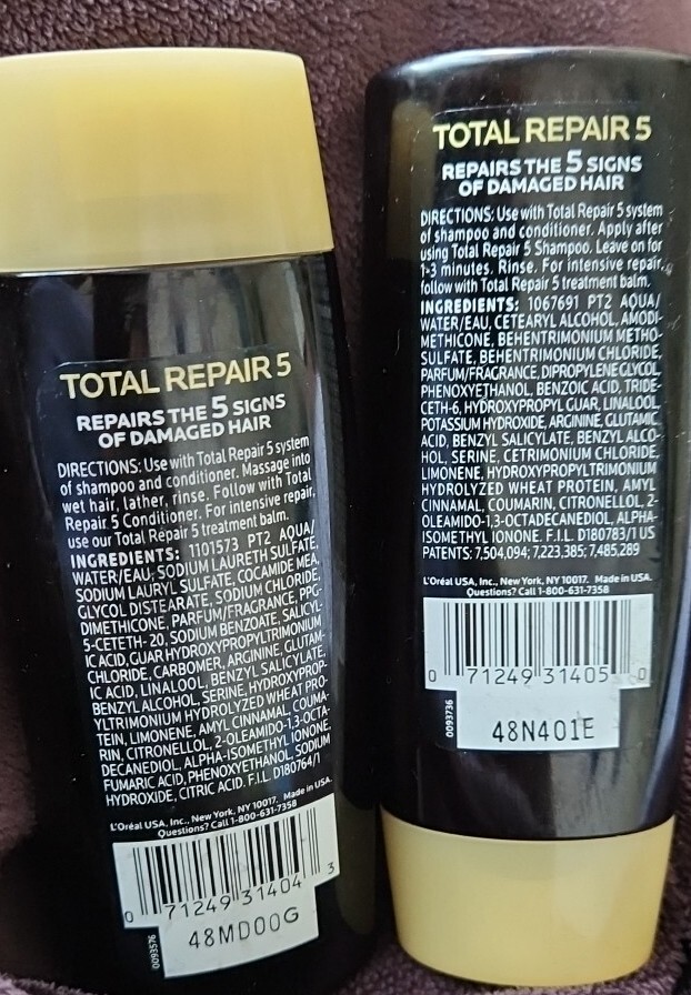 L’Oreal Total Repair Restoring Shampoo & Conditioner 3oz.ea Travel Size.