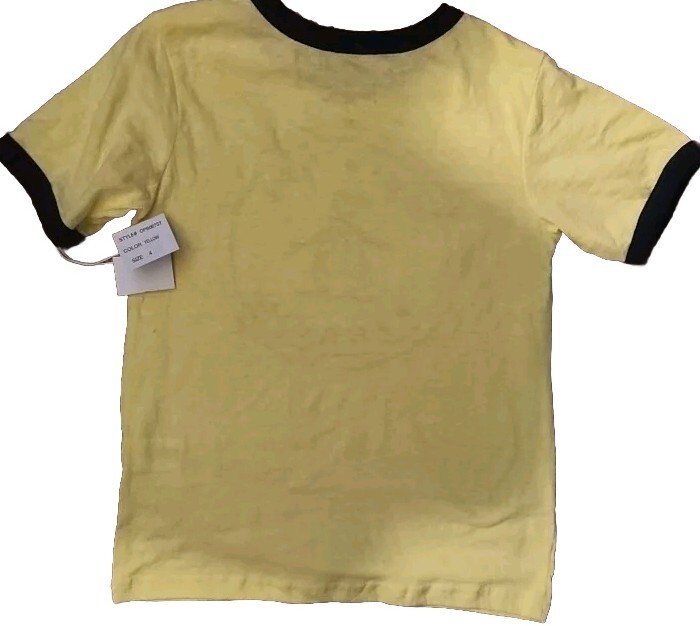 NEW Kids Penguin Fitted V-Neck Yellow Graphic T-Shirt (4)