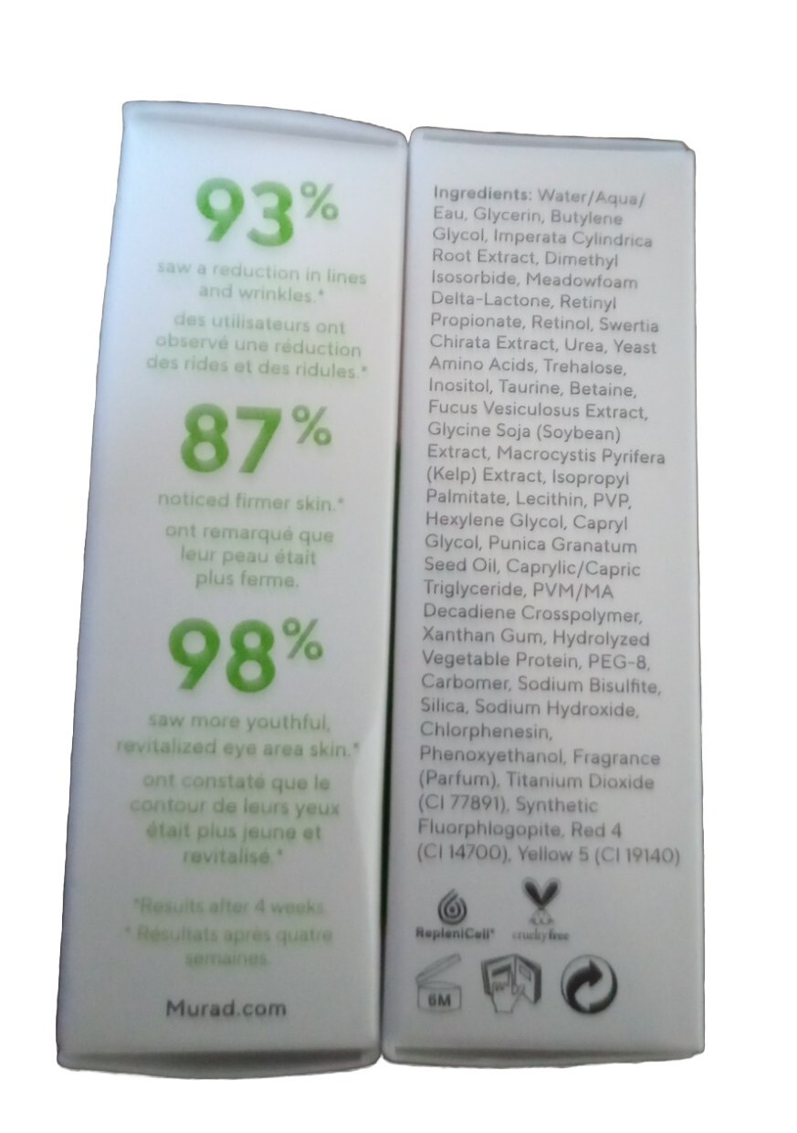 Murad Resurgence Retinol Youth Renewal Eye Serum 0.17 oz/5ml (Lot of 2)