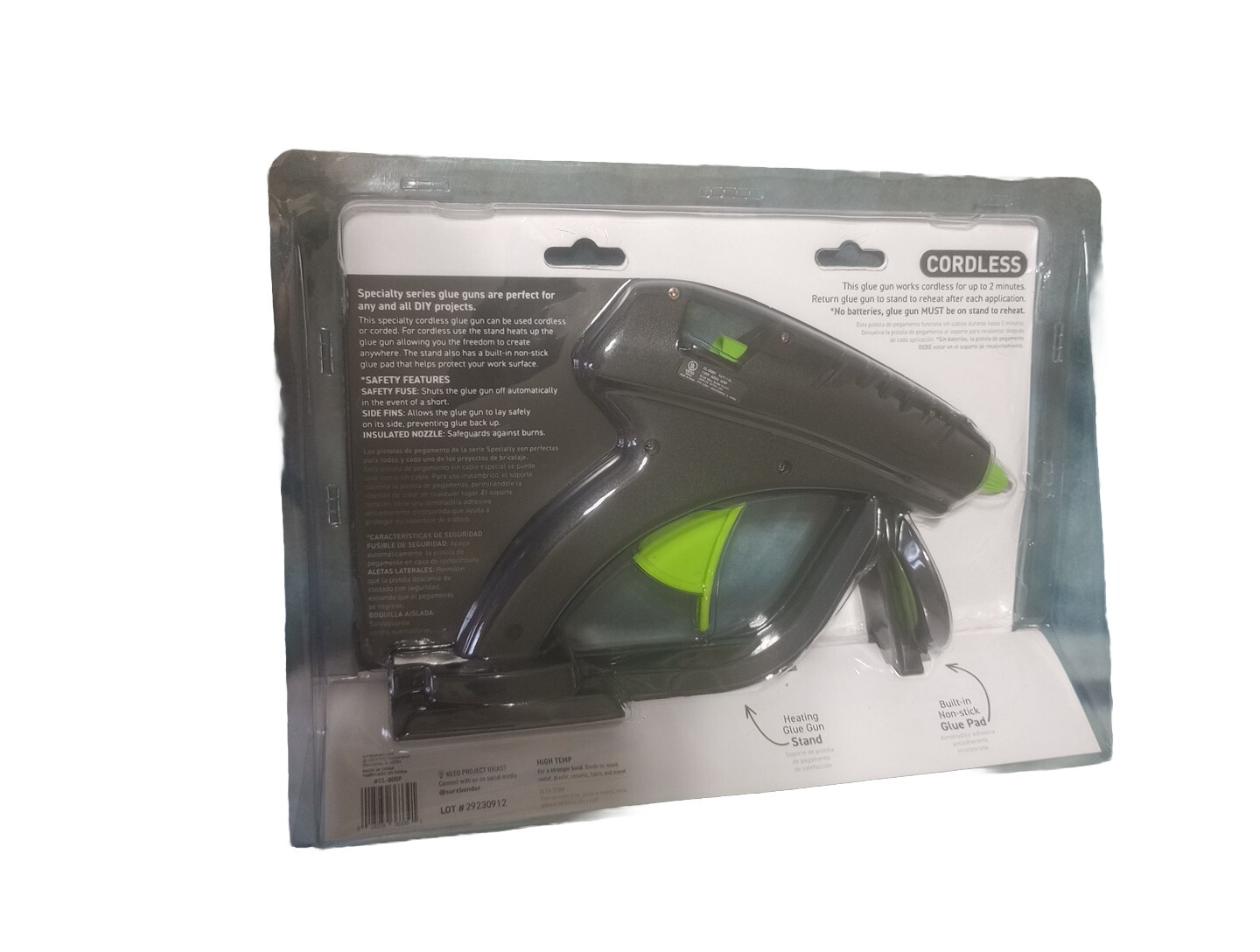 Surebonder Full Size Hot Glue Gun 60W Cordless/Corded High Temperature