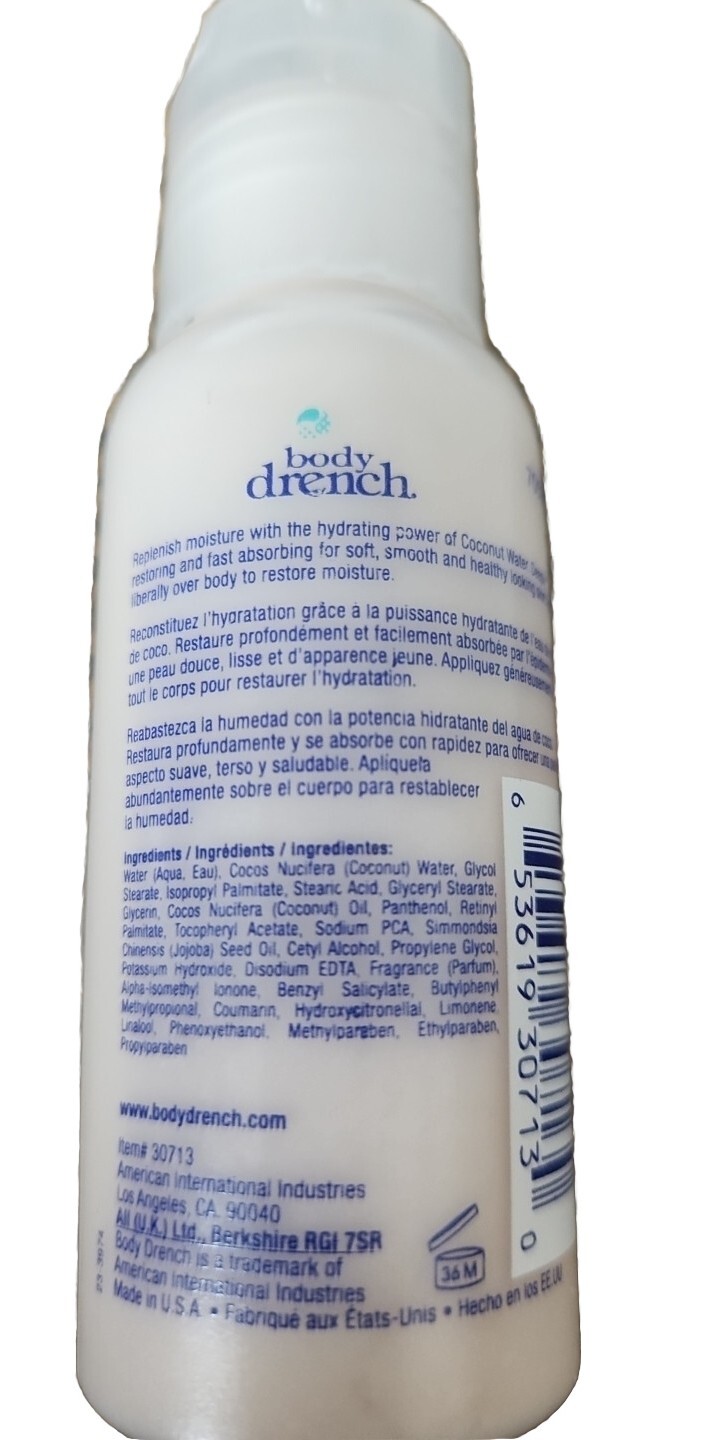 Body Drench Coconut Water Replenishing Lotion for All Skin Types, 2 fl oz