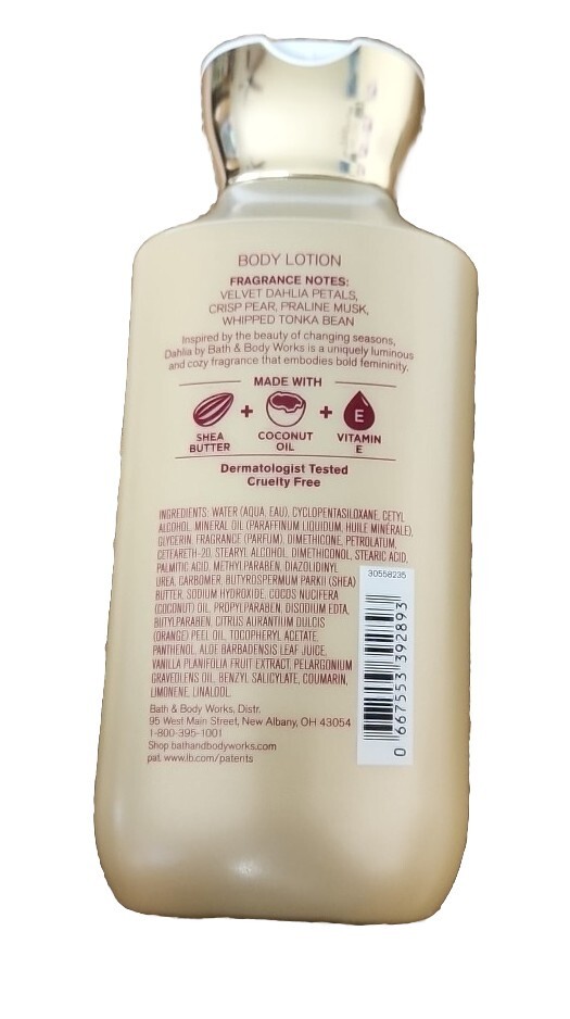 Bath and Body Works Full Size Body Care New Fall 2020 Scent – Dahlia – 24 HR