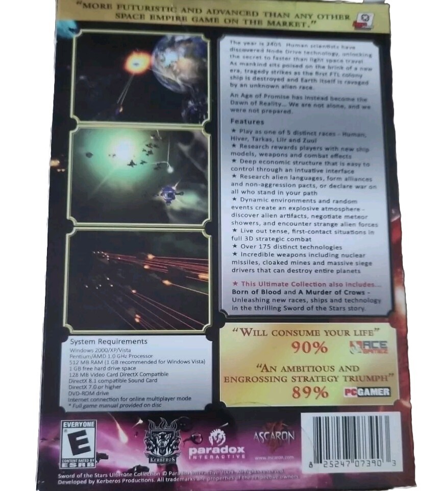 Sword Of The Stars Ultimate Collection (Windows PC DVD, 2009) Brand New Sealed