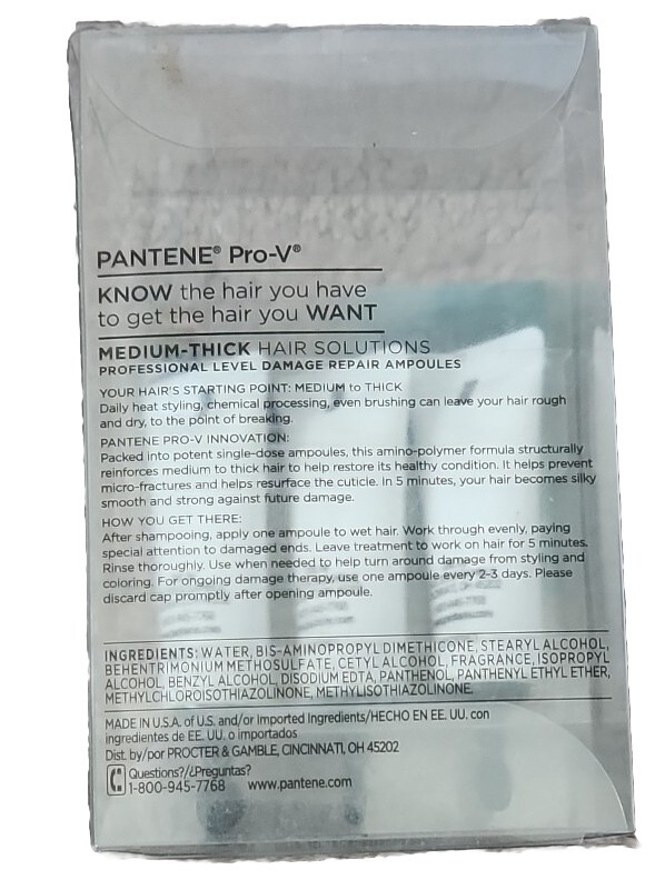 Pantene Curly Hair Damage Repair Professional Level 5 Uses Pro-V Treatments NEW