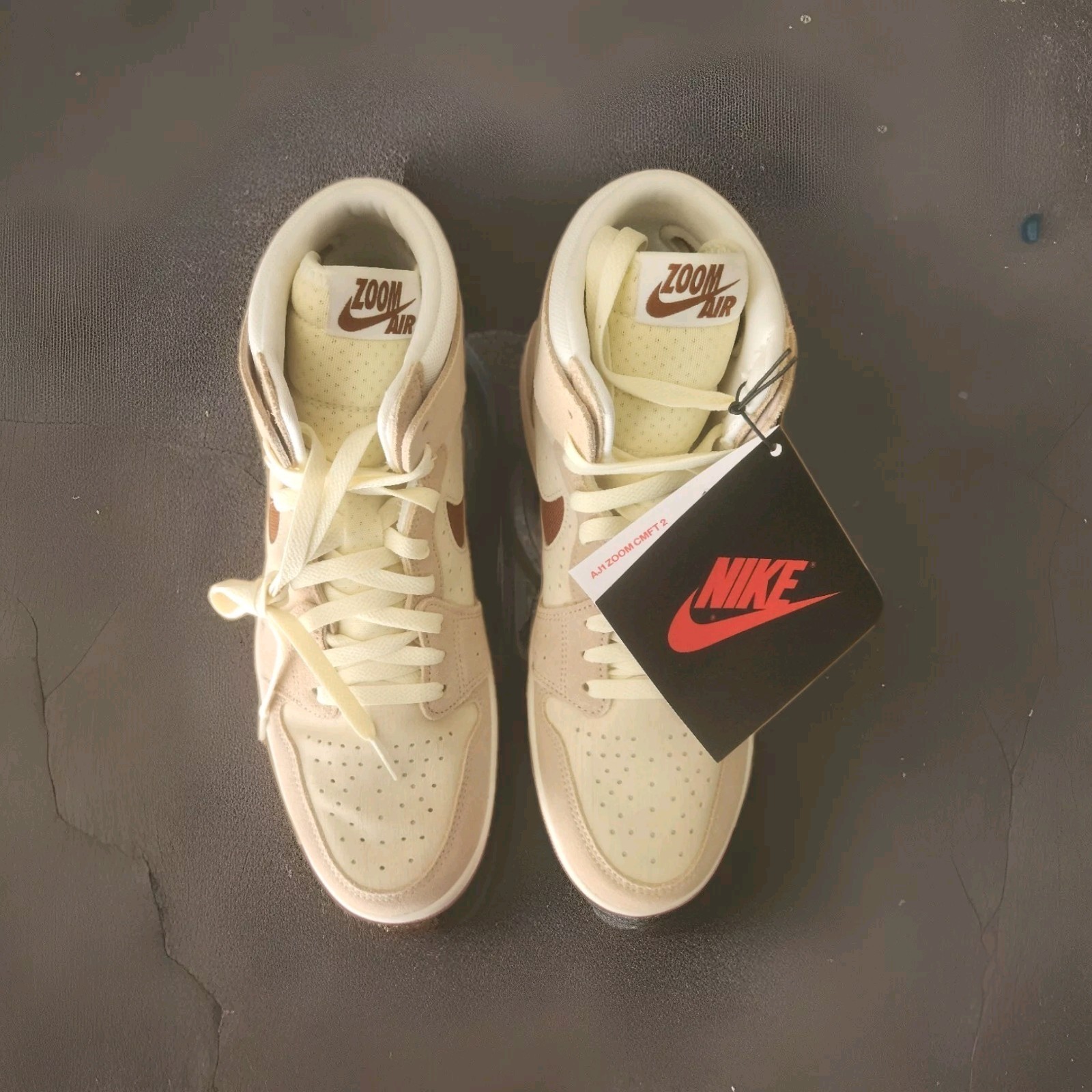 Nike Air Jordan 1 Zoom CMFT 2 Sail Legend Coffee Fossil DV1307-120 sz 10 Men’s