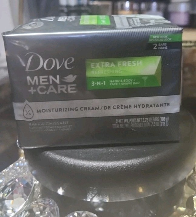 Dove Men+Care Extra Fresh Invigorating Formul Body+Face Bar, 3.75 Oz, 2 bars