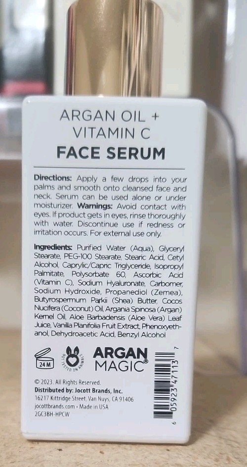 Argan Magic Brighten Face Serum, Vitamin C & Argan Oil Hydrating&Brighten (2oz).