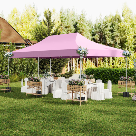10 x 20 Feet Pop up Canopy with 6 Sidewalls Windows and Carrying Bag-Pink – Color: Pink