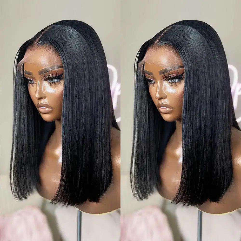 Hair Color: F2/33, Ships From: CHINA, Stretched Length: 16inches – 180% Short Bob Wig Lace Front Human Hair Wigs For Women Human Hair Bone Straight Human Hair Wig Transparent Lace Frontal Wig
